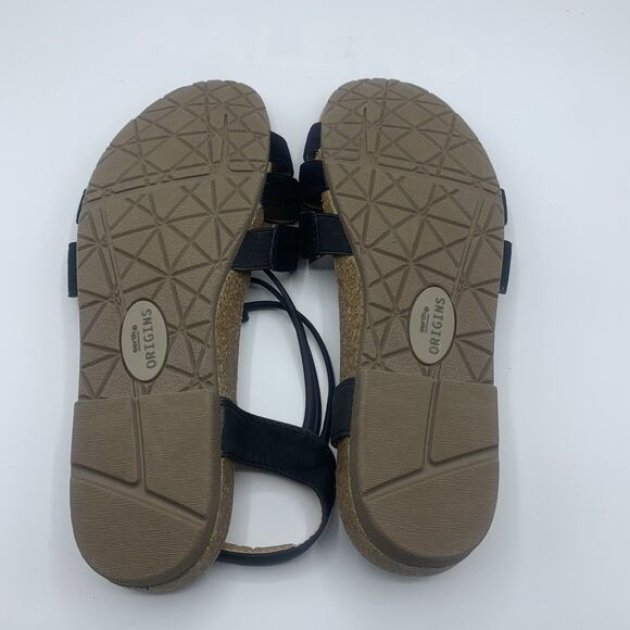 Earth Origins Laney Wide Black Suede Sandals Size 8 - Picture 7 of 8